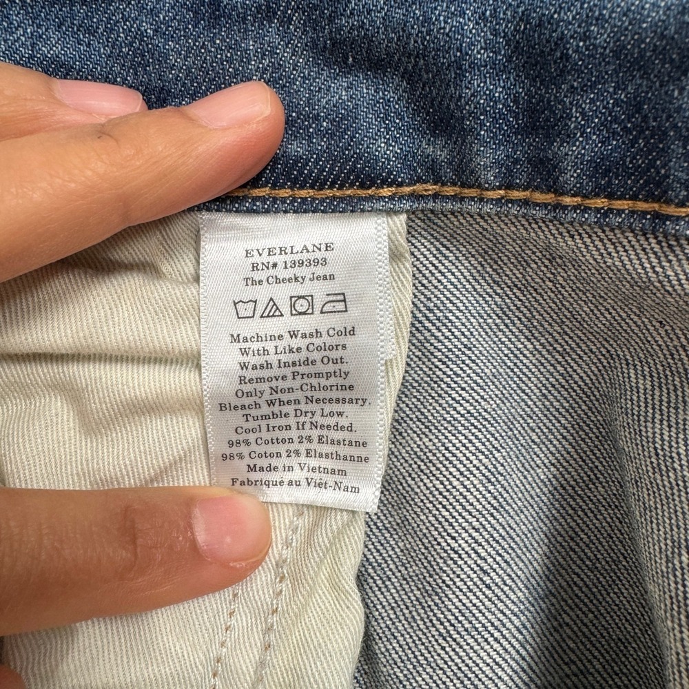 Everlane The Cheeky Jean Womens 33 Regular Straight High Rise Raw Hem Stretch - Picture 7 of 11